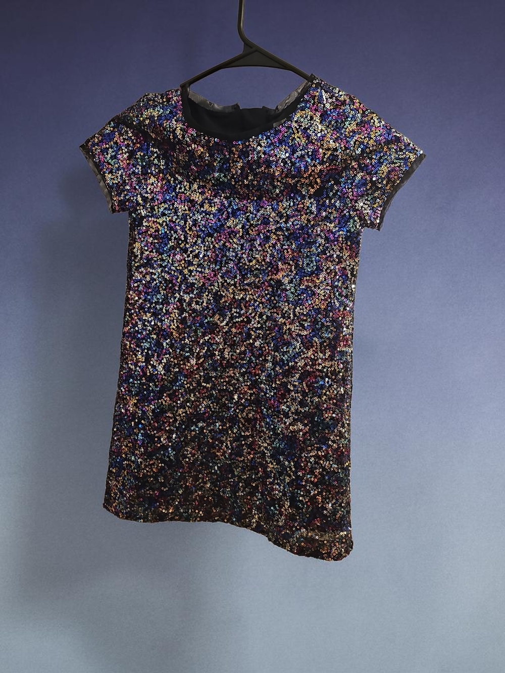 GAP Girls Multicolor Sequin Short Sleeve Dress